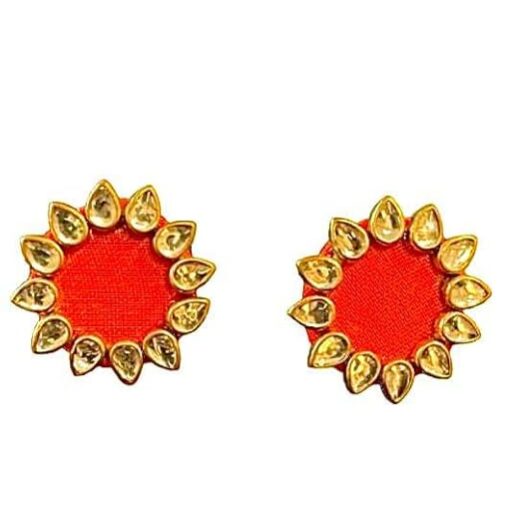 SAKHI collection FABRIC EARRINGS Cotton Dori Stud Earring