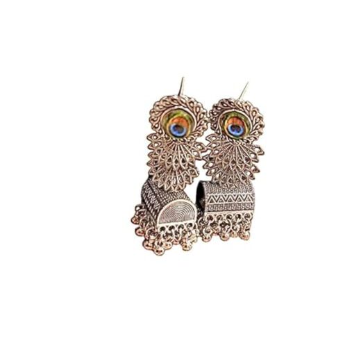SilverOxidised Peacock Nakshi Jhumkas.|| TRending || Fashionable and Girls Latkan Earrings