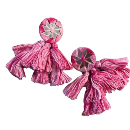 SAKHI collection Pink Silk Thread Dangle & Drop Earring for Women
