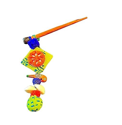 SAKHI collection Wooden Handmade Stylish Multicolor Hair Pin/Bun Stick With Beautiful Hanging For Women & Girls Accessory