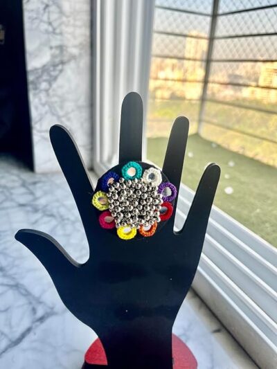 Multicolor fabric ring