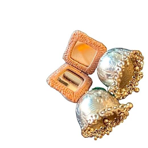 SAKHI collection Mirror work fabric jhumka Earring