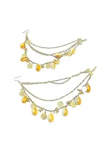 SAKHI collection Jhumka Styled Designer Kaan Chain For women & Girls | sell Traditional Ear Chain | Kanoti Earrings For Bridal