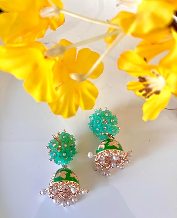 Latest Stylish Traditional Gold Plated Jhumki Earrings for Women & Girls - Image 2