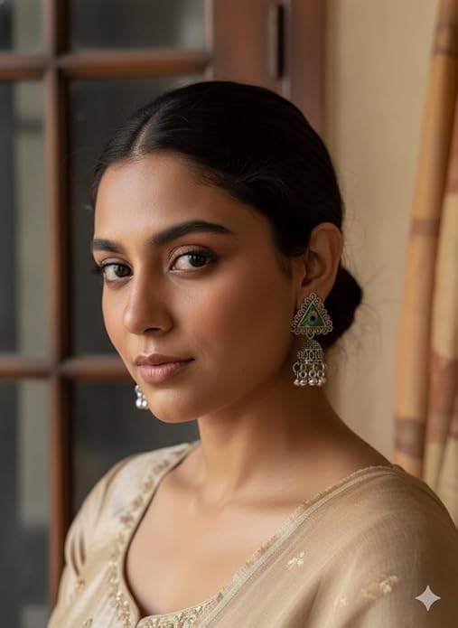 Earrings for women fashion jhumka oxidised Silver Earrings for women Peacock Earrings For girls South Temple Ear Rings